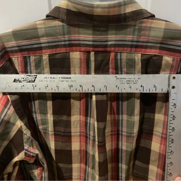 Polo Ralph Lauren Men's Shirt Plaid Button Up Long Sleeve Elbow Patch Size Large - Picture 10 of 12